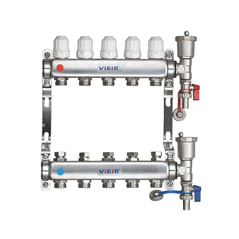 Колл. группа без. расх. 1"х2 вых. НЕРЖ.узел коллекторн. концевой  VIEIR